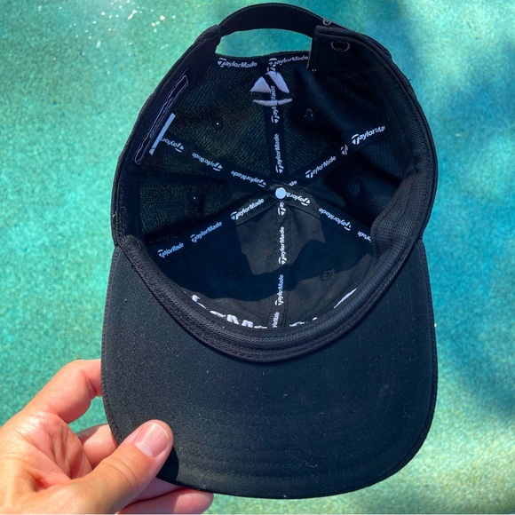 TaylorMade Black with Buckle Adjustable Strap Golf Cap - Picture 6 of 9